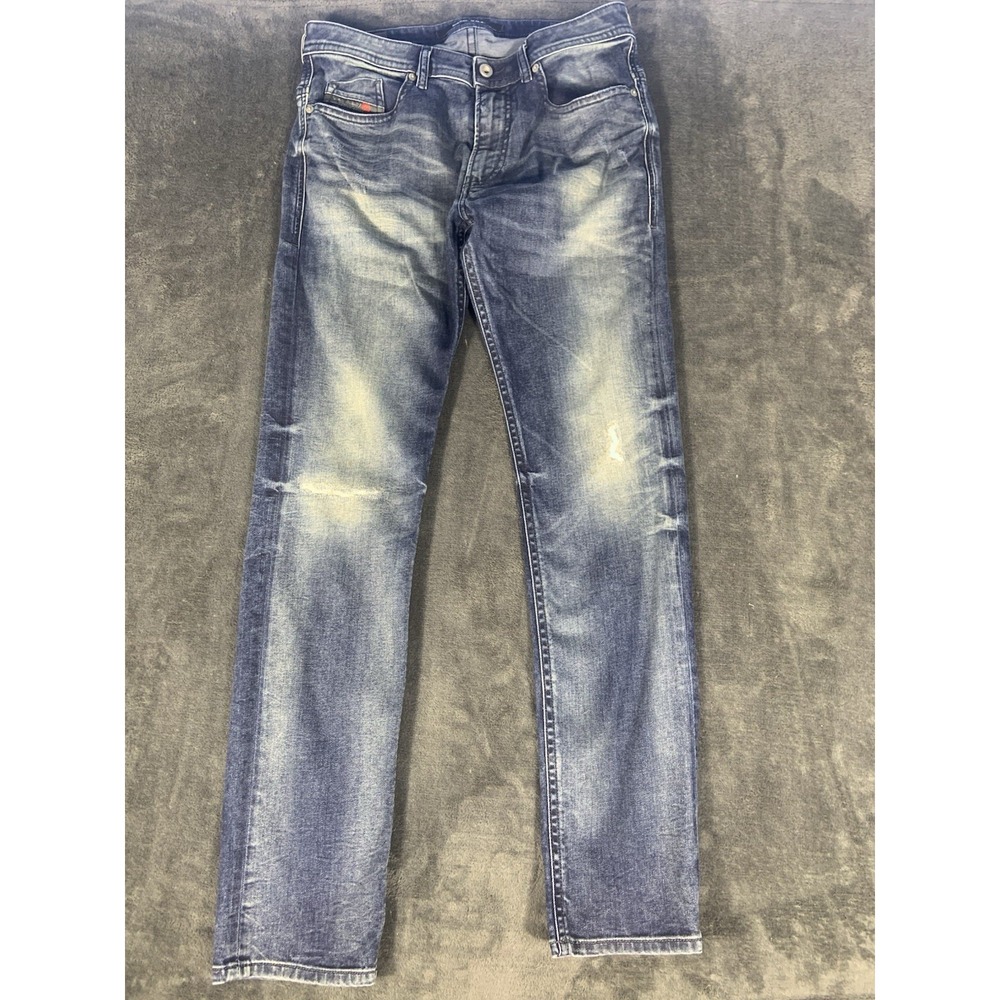 Diesel Thommer Slim Skinny Men's Jeans Stretch Blue Jeans Washed Fade Sz 30x30